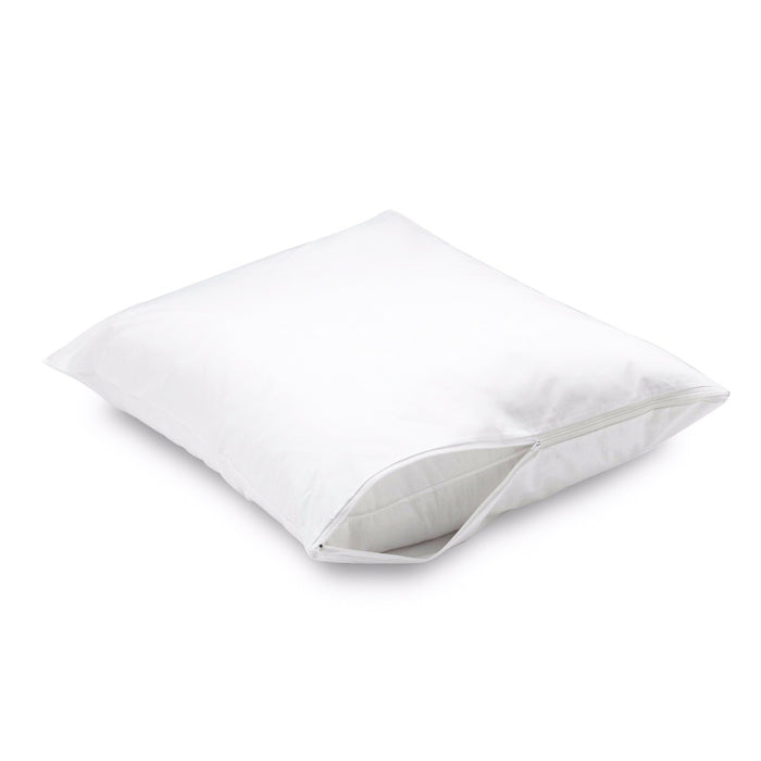 4 Pc Zippered Premium Pillow Cover Waterproof White Protector Liquid Protection