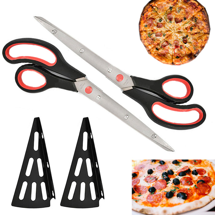 2X Pizza Cutters Stainless Steel Scissors 11 Slicer Sharp Blade Utensil Kitchen