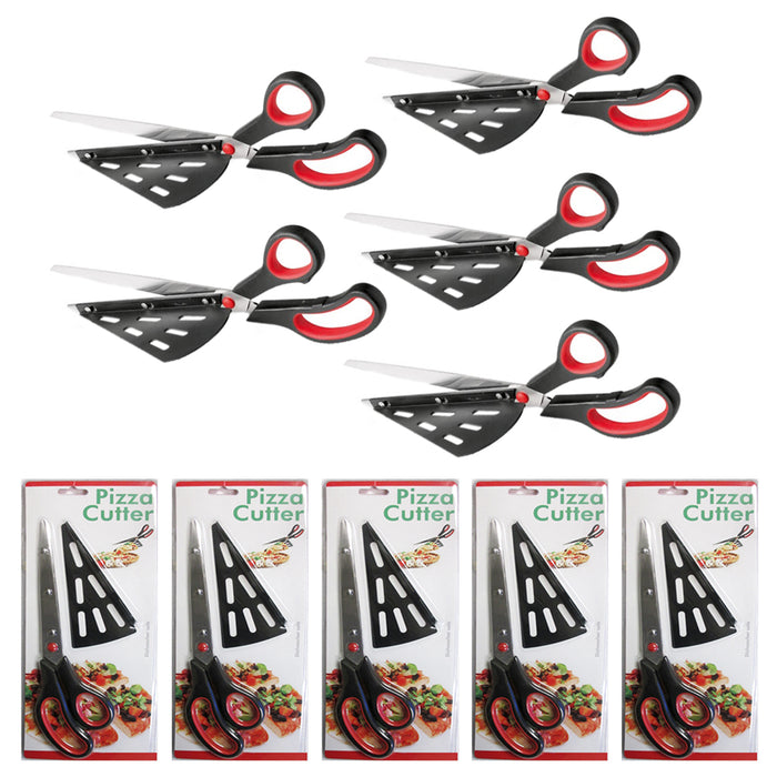 5 Pack Pizza Scissors 11 Inch Stainless Steel Slide Spatula Under the Pie & Cut