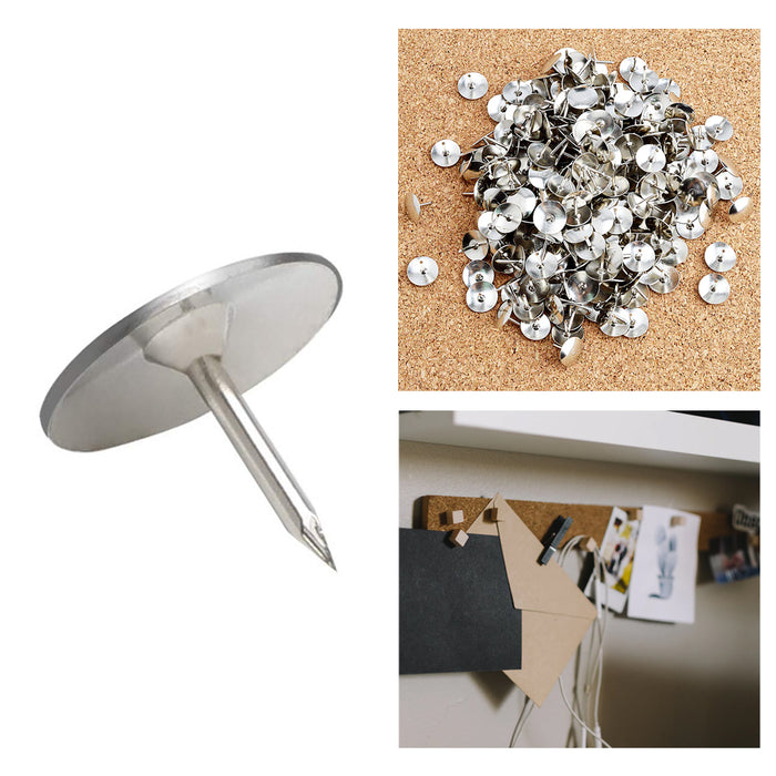 1200 PCS Steel Thumb Tacks Metal Round Head Thumbtack Office Home Cork Board Map