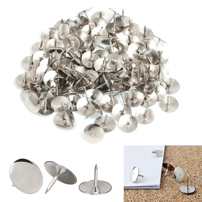 600 PCS Thumbtack Metal Steel Round Head Office Thumb Tacks Cork Board Maps Home