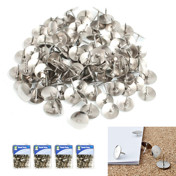 1200 PCS Steel Thumb Tacks Metal Round Head Thumbtack Office Home Cork Board Map