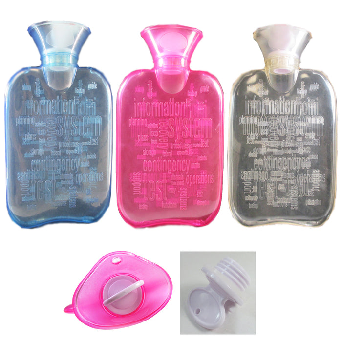 2 Hot Water Bottle Bag Eco PVC Thick Warm Relaxing Heat Cold Therapy Relief Pain
