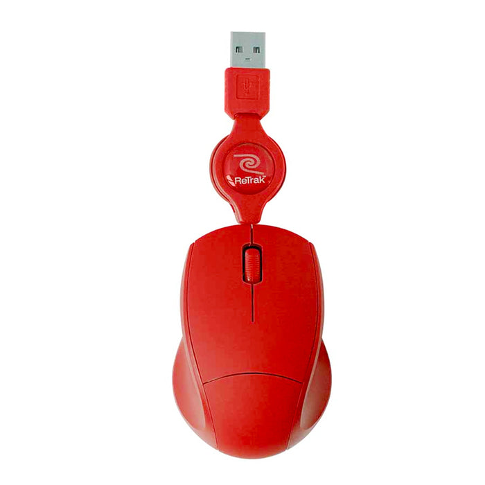 USB Wired Mini Optical Mouse Retractable Scroll Wheel 3Button PC Laptop Computer