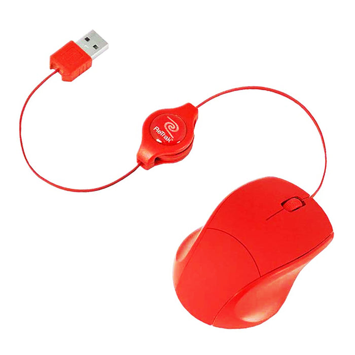USB Wired Mini Optical Mouse Retractable Scroll Wheel 3Button PC Laptop Computer