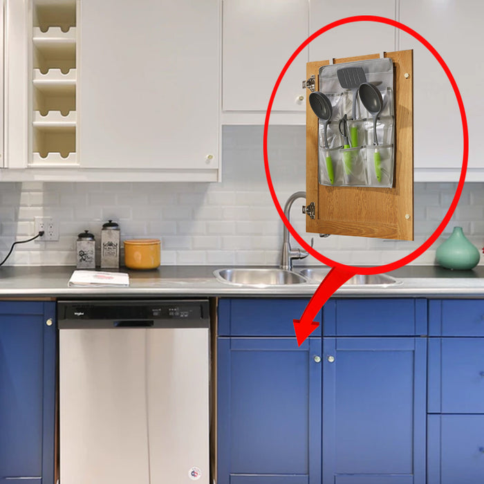 Over The Door Hanging Organizer Clear Vinyl Pockets Pantry Bathroom Save Storage