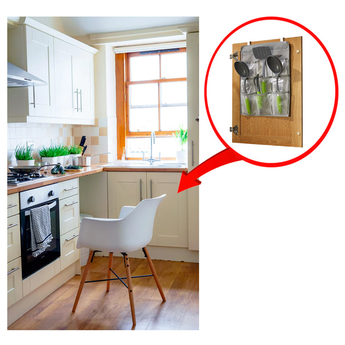 Over The Door Hanging Organizer Clear Vinyl Pockets Pantry Bathroom Save Storage