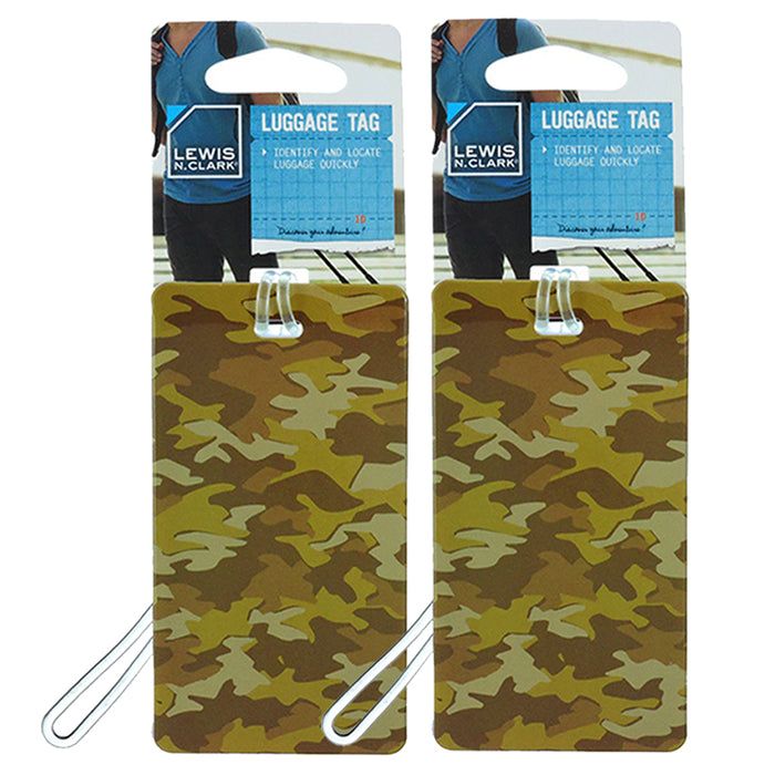 2PC Lewis N Clark Travel Luggage Bag Suitcase Tags Name Address Baggage ID Label
