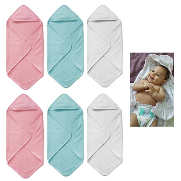 6Pc Hooded Bath Towel Baby Washcloth Infant Wrap Bathrobe Animal Butterfly Whale