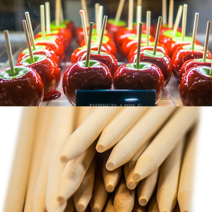 210PC Sturdy Bamboo Sticks 6" Wooden Candy Apple Skewer Corn Dog Culinary Crafts