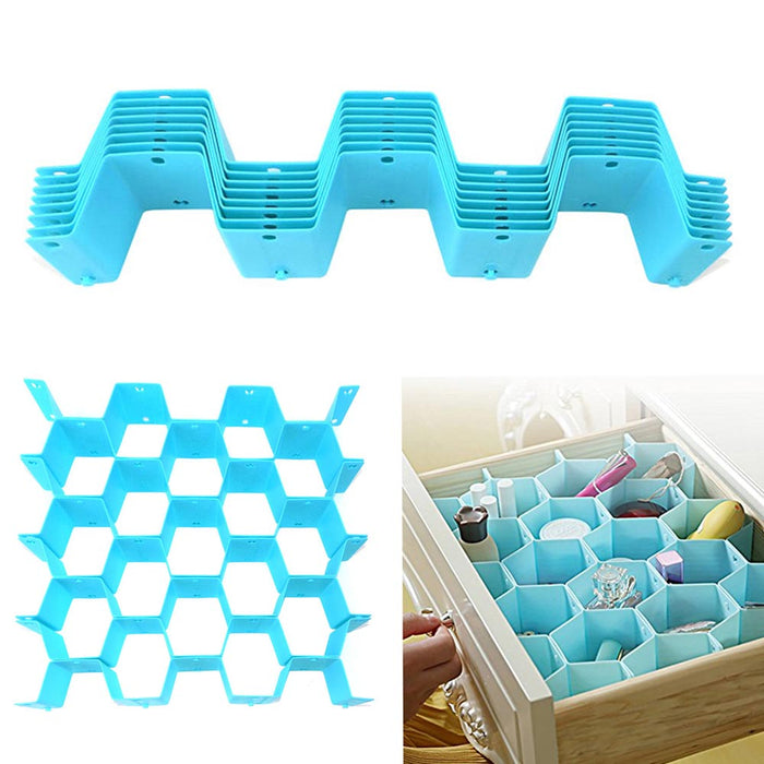 2PC Drawer Organizer Foldable Divider 17 Slots Section Sock Belt Scarf Underwear