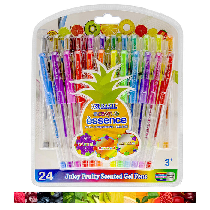 24 Pack Scented Gel Pens Multicolor Arts and Crafts Pen School Supplies All Ages