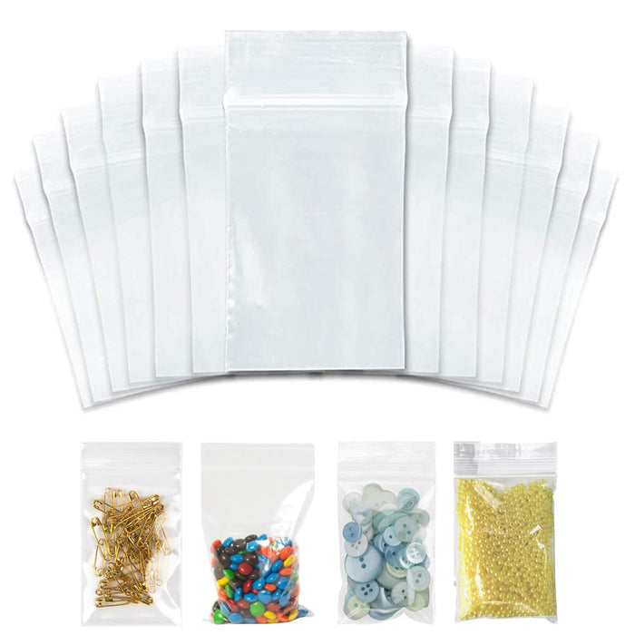 600 Pc Reclosable Baggies Zip Plastic Poly Bags with Resealable Lock Seal Zipper