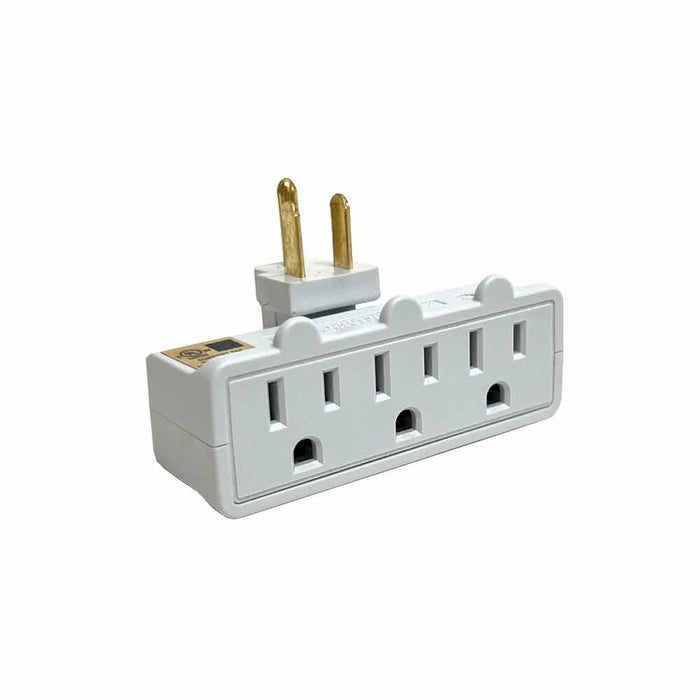 3 Outlet Grounded Swivel Wall Tap 3 Plug Outlet Adapter Multi Plug Extender