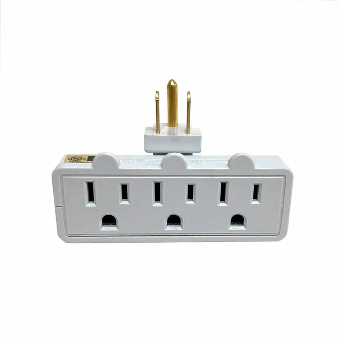 2 Pack 3 Outlet Wall Adapter UL Listed 3 Prong Swivel Grounded AC Mini Plug Wall