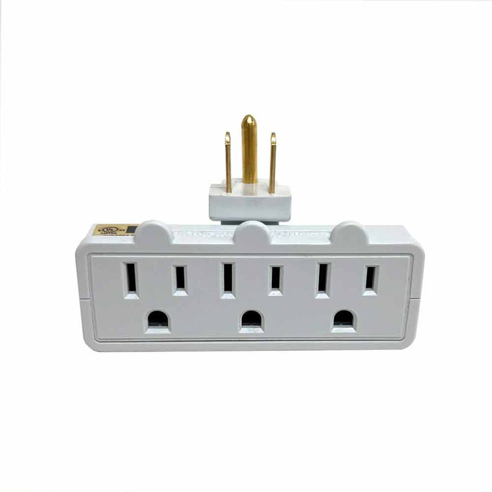 3 Outlet Grounded Swivel Wall Tap 3 Plug Outlet Adapter Multi Plug Extender