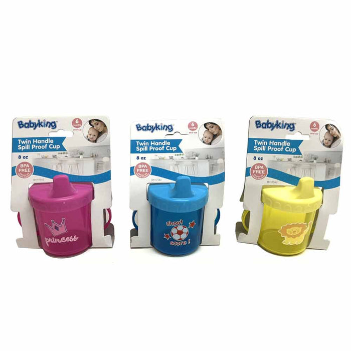 2 Pack Twin Handle Spill Proof Cup Sippy Drinking Cups BPA Free 8oz 6m+ Toddler