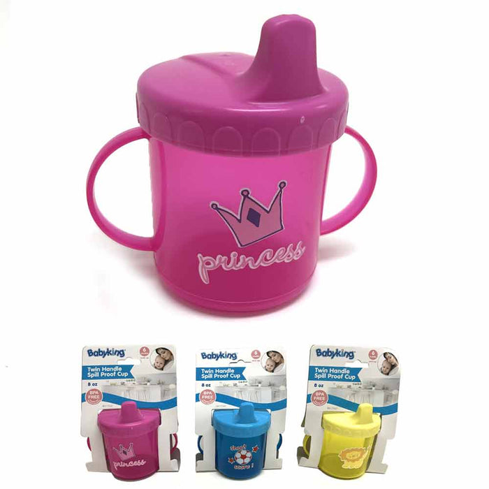 2 Pack Twin Handle Spill Proof Cup Sippy Drinking Cups BPA Free 8oz 6m+ Toddler