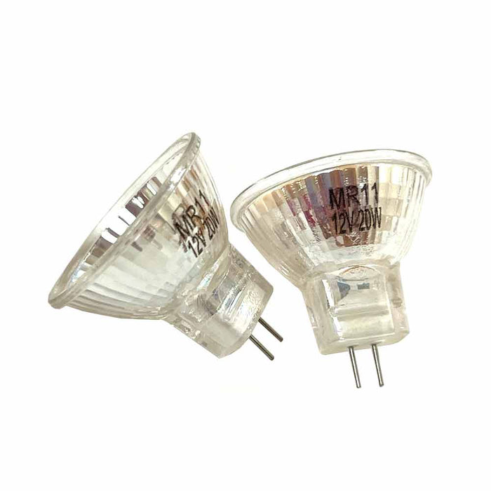 12 PC Halogen Bulbs MR11 12V 20 Watt Bulb Bi-Pin Base Spotlight Glass Cover Bulb