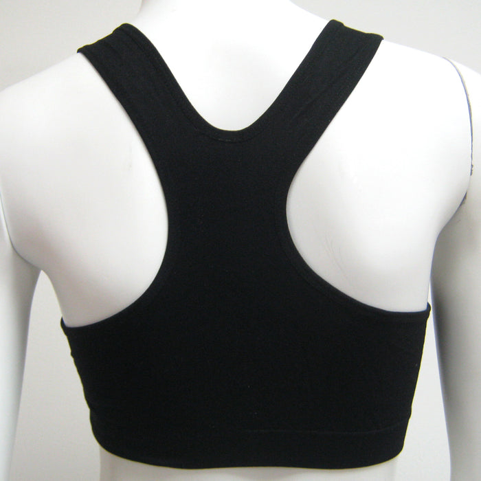 Womens Seamless Sports Bra Padded Yoga Racerback Stretch Soft Top One Size Black