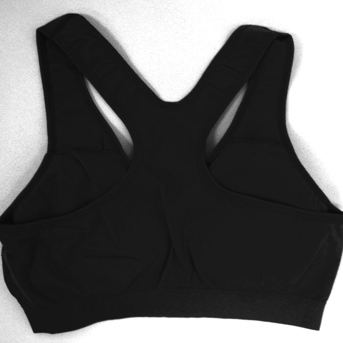 Womens Seamless Sports Bra Padded Yoga Racerback Stretch Soft Top One Size Black