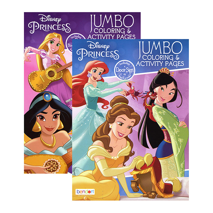 2PC Disney Princesses Coloring Book Jumbo Activity Pad Books Kids Children Girls