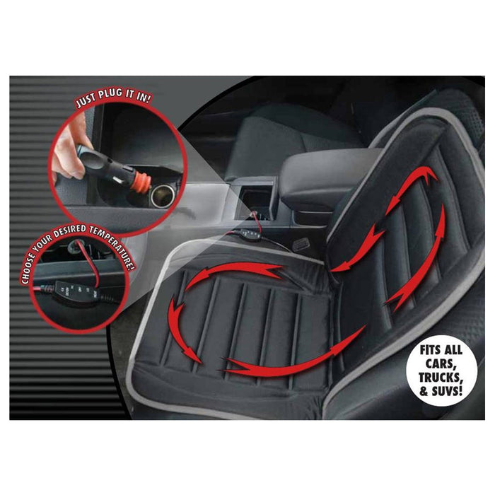 Universal 12V Heated Car Seat Cushion Heating Pad Cover Back Chair Warmer Winter