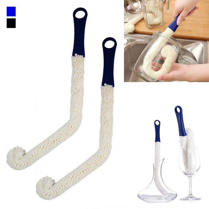 2PC Bottle Cleaning Brush Set Flexible Scourer Cup Multi-Function Household Tool