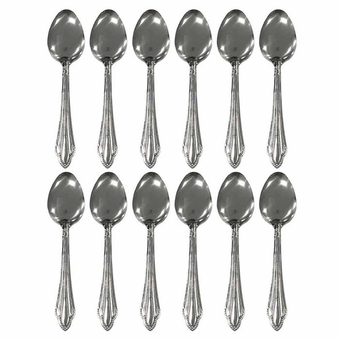 12 PC Dinner Spoons Set Food Grade Stainless Steel Spoon Silverware Home Kitchen