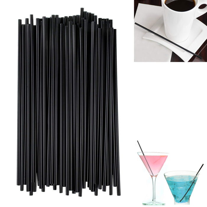 1200ct Stirring Straws Coffee Cocktail Mix Black Plastic Stirrer Sticks 5.25"
