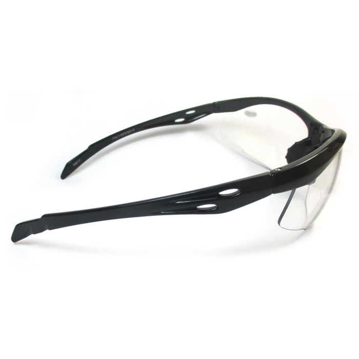 Clear Lens +2.50 Bifocal Reading Magnifier Safety Glasses Protective Black Frame