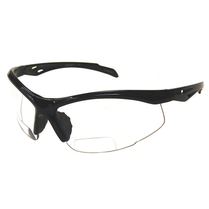 Reading Magnifier Safety Eyewear Bifocal Clear Lens +1.50 Reader Black Frame NEW