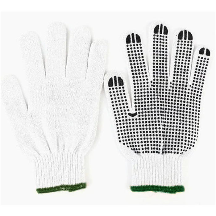 1 Pair Safety Work Gloves Black Dots Asst Grip Protection Gardening Construction