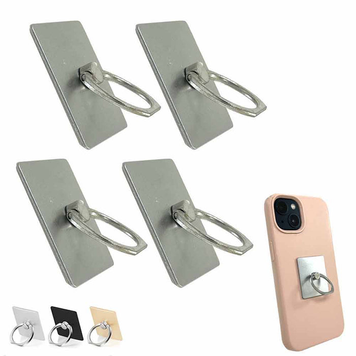 AllTopBargains 4 Pack Cell Phone Ring Holder Finger Stand Kickstand Metal Grip Rotating Hook