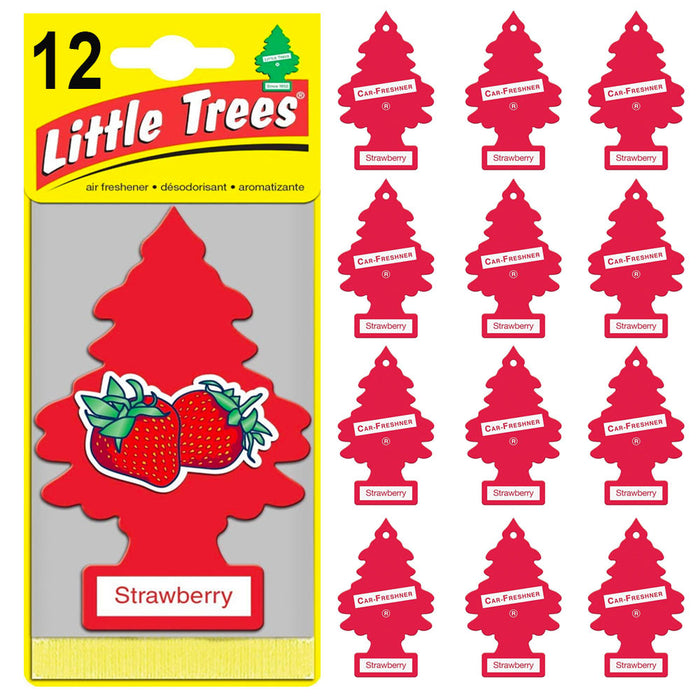 12 Pack Little Trees Strawberry Scent Air Freshener Car Auto Home Hanging Office
