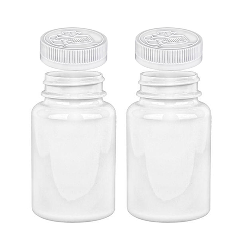 10 Pill Bottle Storage Container Pet Tin Vial White 100ml Screw Cap Jar Medicine
