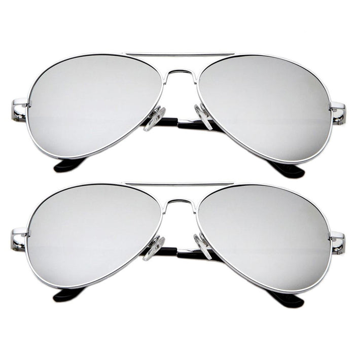 2 Pack Sunglasses Lens Metal Retro Shade Vintage Pilot Fashion Woman Men