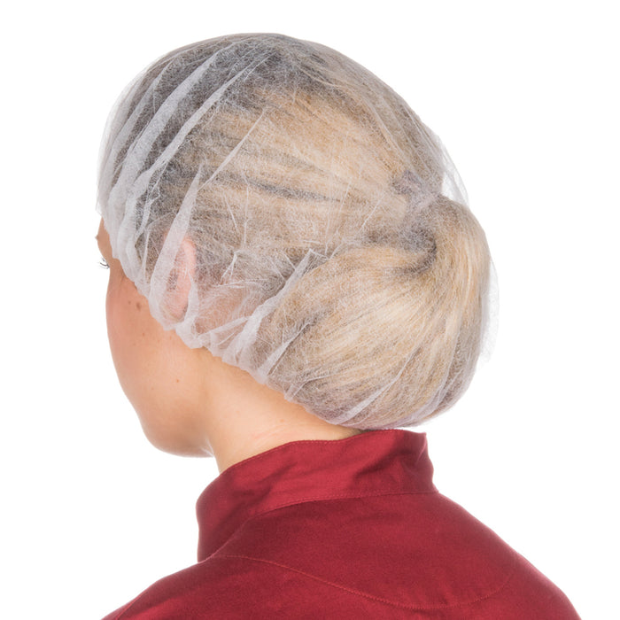100 Pcs Disposable Hair Net White Bouffant Caps 21" Non Woven Head Cover Medical