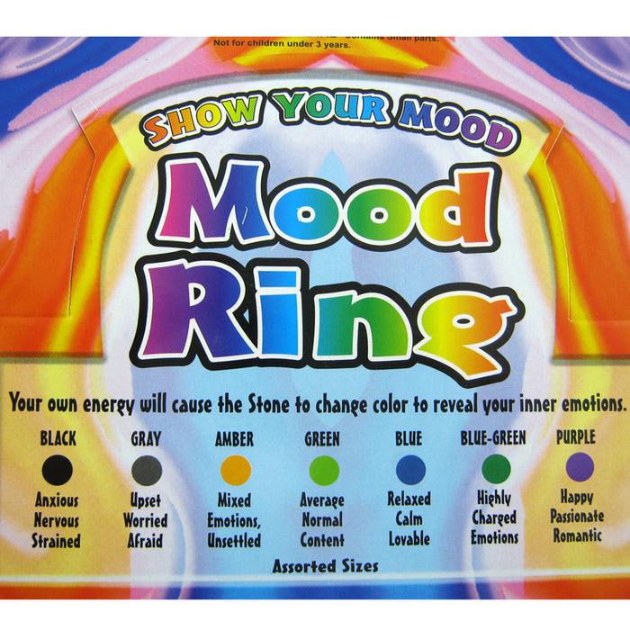 36 Pc Mood Ring Amazing Emotion Feeling Color Change Adjustable Fashion Jewelry