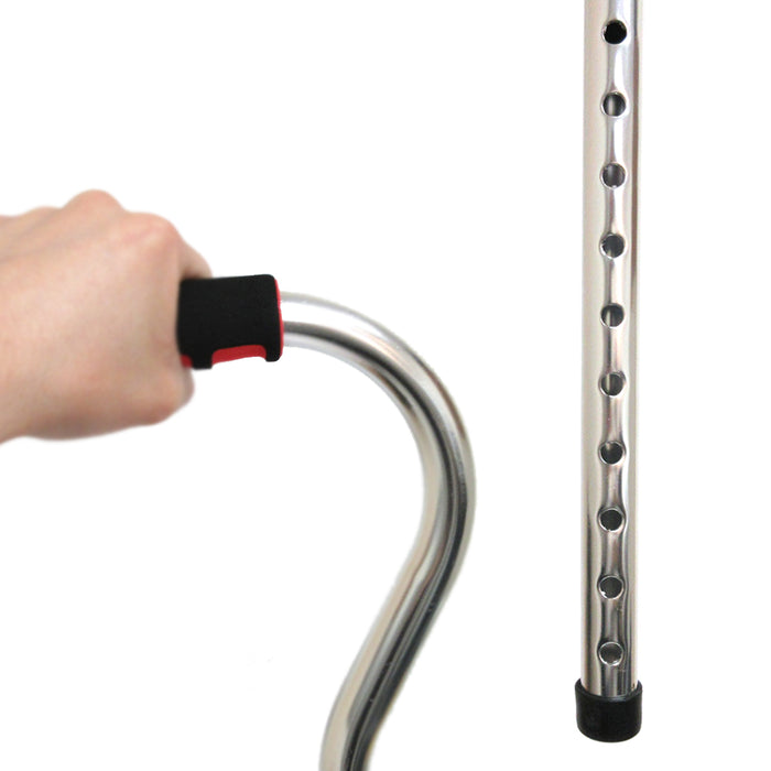 Quad Cane Walking Stick Lightweight Adjustable Right Left Hand Grip Support Base