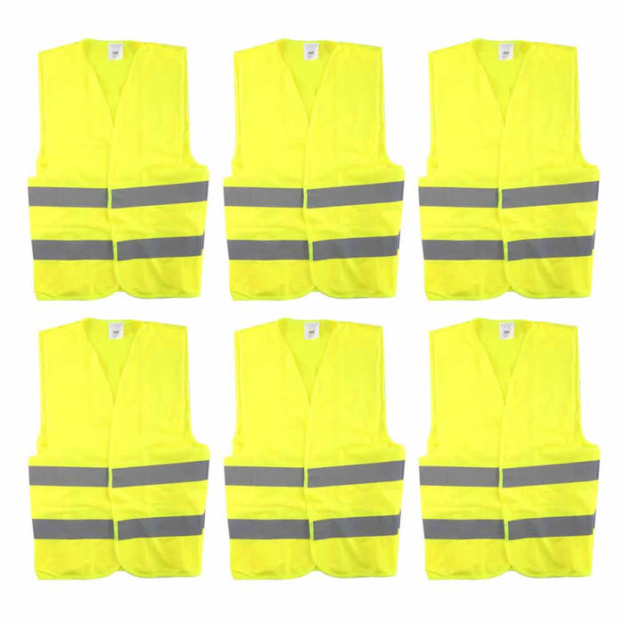 6 Pack High Visibility Reflective Safety Vest Strip School Construction Traffic