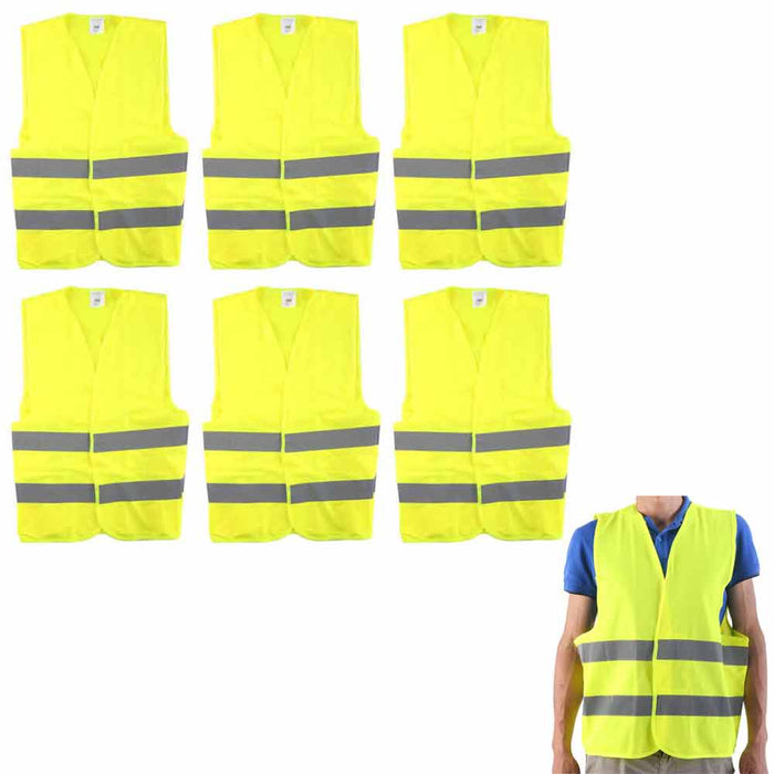 6 Pack High Visibility Reflective Safety Vest Strip School Construction Traffic