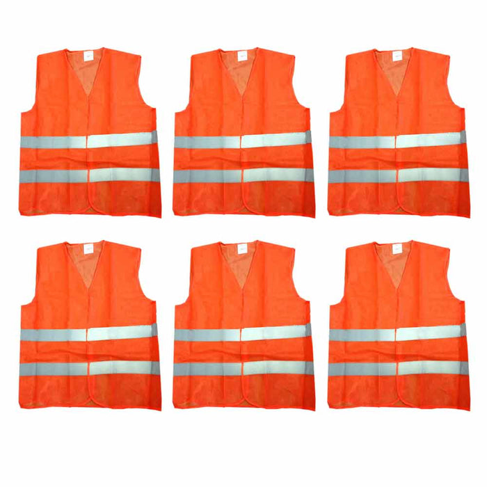 6 Pack High Visibility Reflective Safety Vest Strip School Construction Traffic