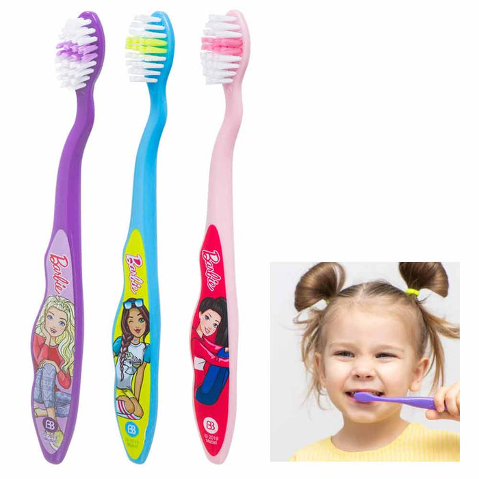 3 Pack Brush Buddies Barbie Toothbrush Soft Bristles Toothbrushes Kids Oral Care