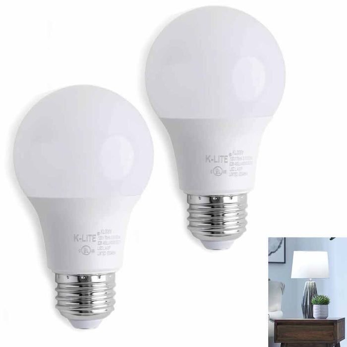 2 Pack LED Light Bulbs 9W 60W White A19 Bulb 800 Lumens Energy Savings UL Listed