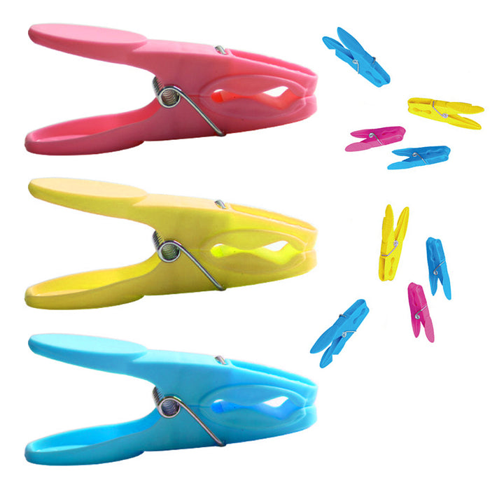48 Clothespins Plastic Pegs Laundry Clothes Pins Hanging Clips Useful Heavy Duty