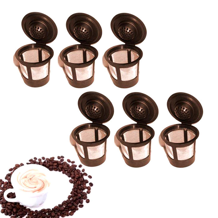 6X Reusable Single K Cup Keurig Filter Pods Coffee Stainless Steel Mesh BPA Free