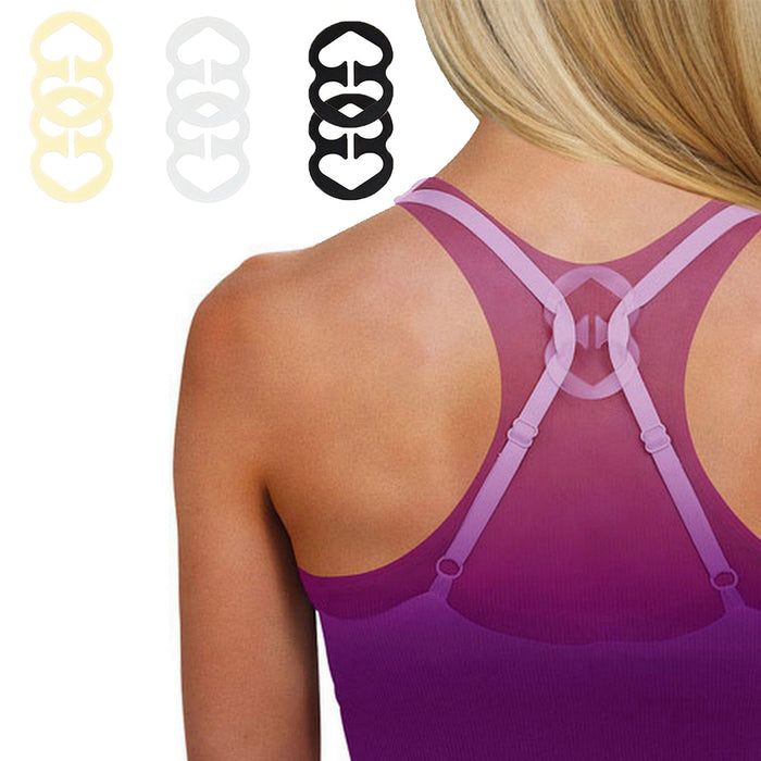 4 Pair Clear Invisible Bra Straps 6 Cleavage Control Holder Clips Conceal Adjust