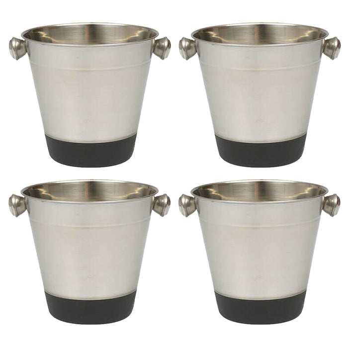 4 Set Ice Bucket Champagne Wine Stainless Steel Cooler Drink Bar Restaurant 40oz
