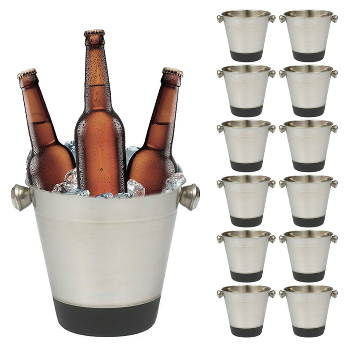 12 Lot Ice Buckets Stainless Steel Cooler Drinks Wine Champagne Restaurants Bars